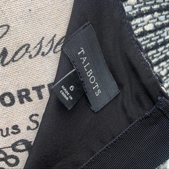 Talbots Tweed short sleeve blouse with fringe sleeves and a zipper in the back - Picture 3 of 9